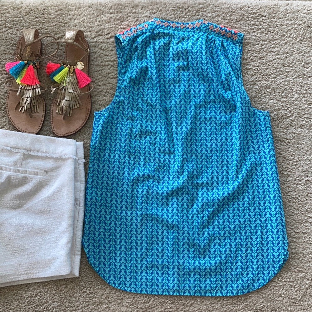 J. Crew Embroidered, Tassle Tie Tank - Picture 5 of 5